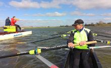 Lars coachend vanaf de Hoevercat